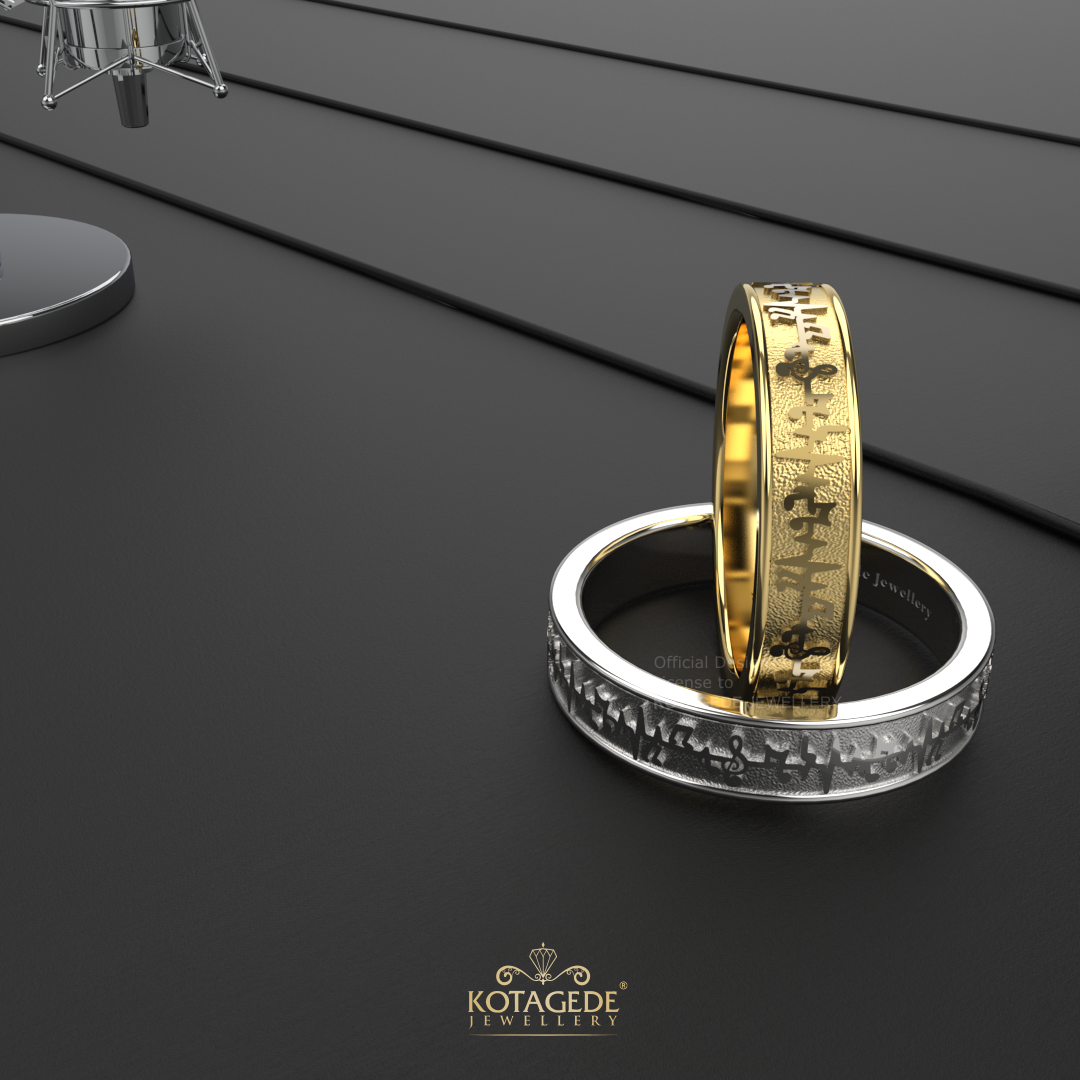 Cincin Kawin Tunangan Platidium Emas Musical Notes PTD0465YG