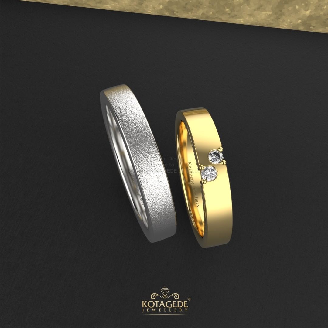 Cincin Kawin Tunangan Platidium Emas Kuning Simple PTD0475YG 1