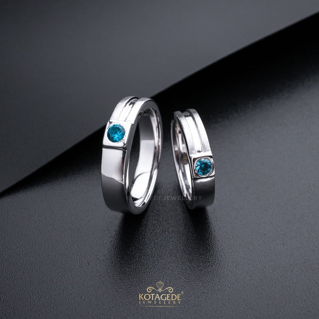 Cincin Kawin Tunangan Platidium Blue Topaz PTD0474PTD