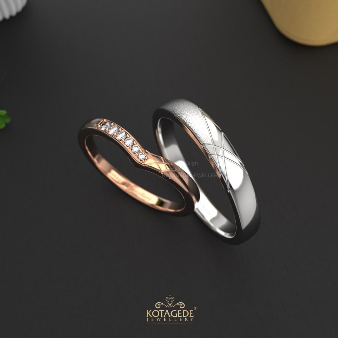 Cincin Kawin Tunangan Platidium Rosegold V Shape PTD0479RG_1