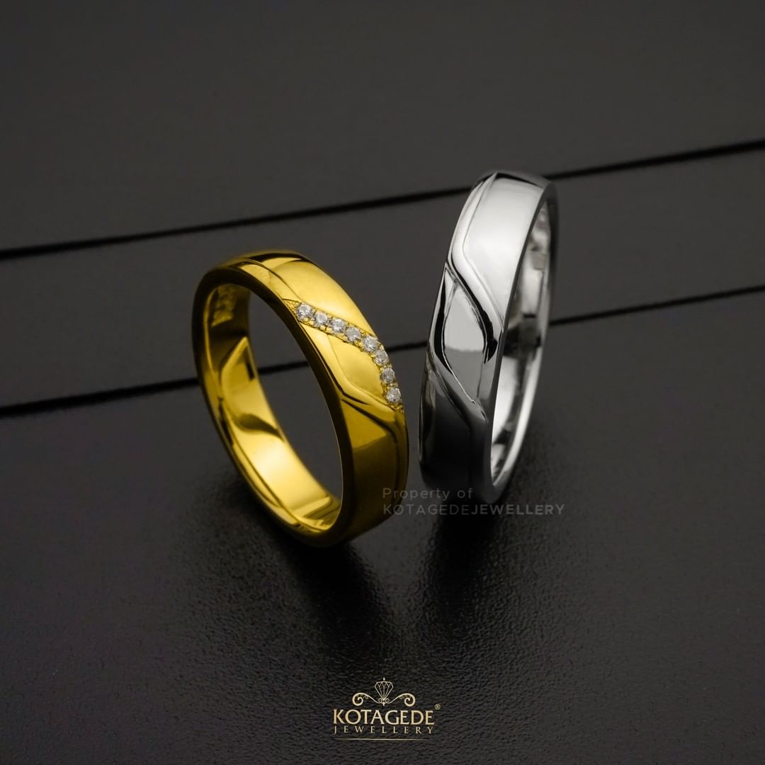 Cincin Kawin Tunangan Platidium Emas Kuning Couple PTD0493YG