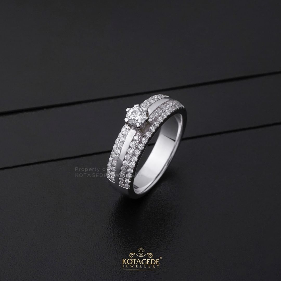 Cincin Kawin Tunangan Platidium Solitaire Double Eternity PTD0502