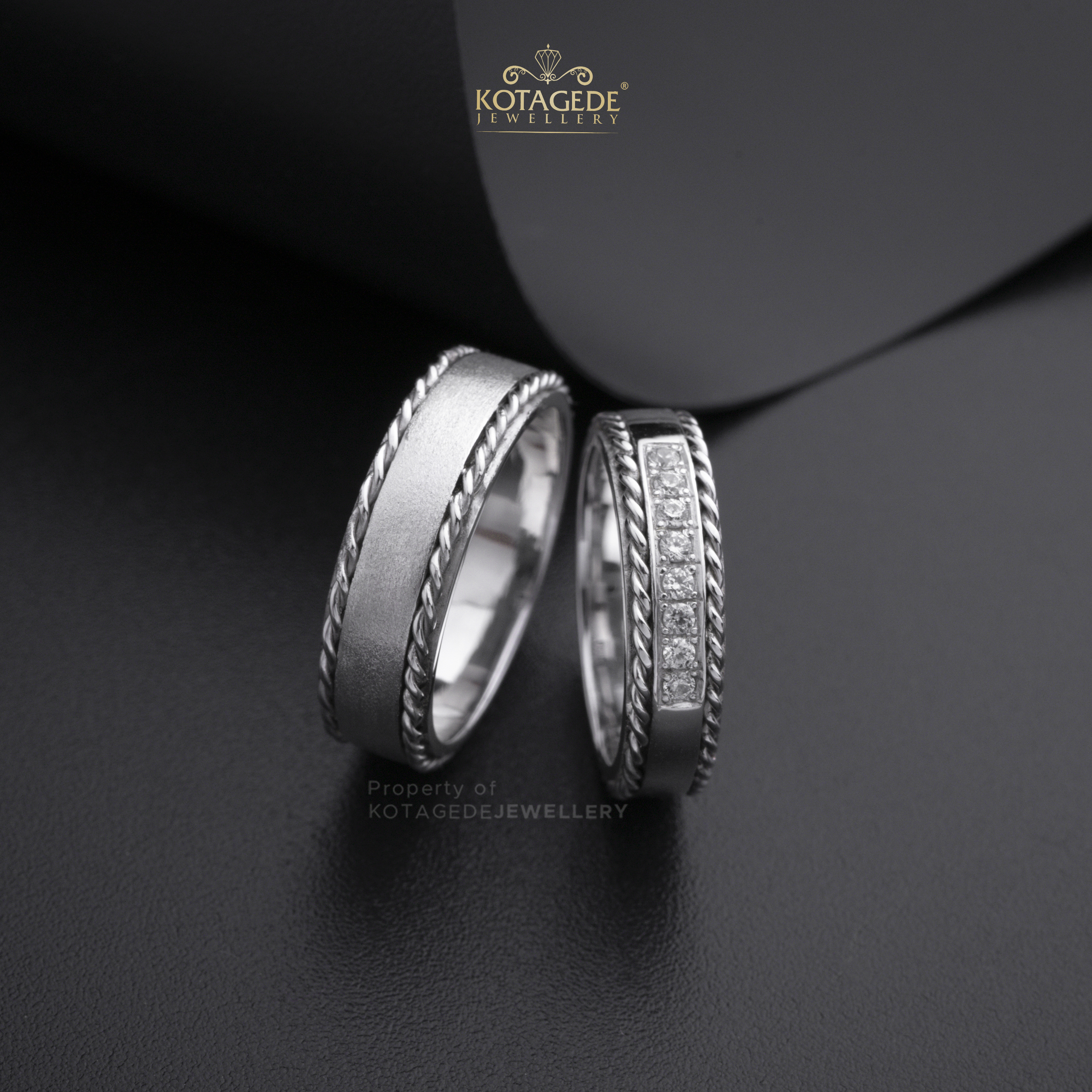 Cincin Kawin Tunangan Platidium Emas Putih PTD0458WG