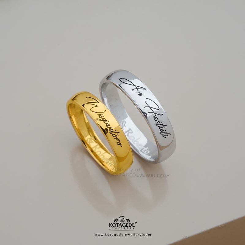Cincin Kawin Tunangan Ukir Nama Laser PTD0417YG