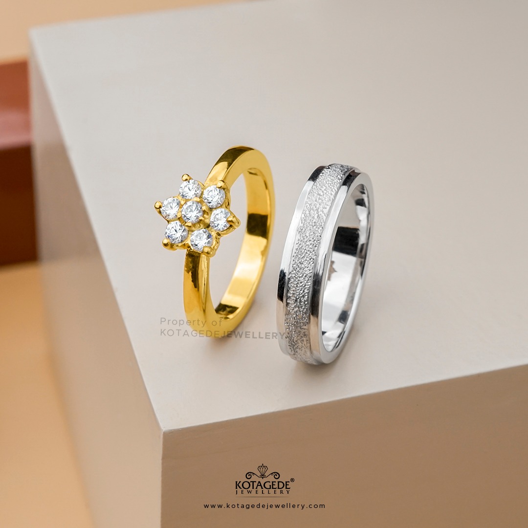 Cincin-Kawin-Tunangan-Platidium-Emas-Bunga-PTD0400YG