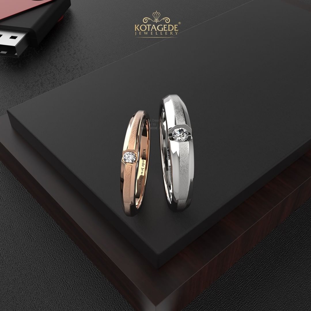 Cincin Kawin Tunangan Platidium Rosegold Solitaire Couple PTD0515RG_1