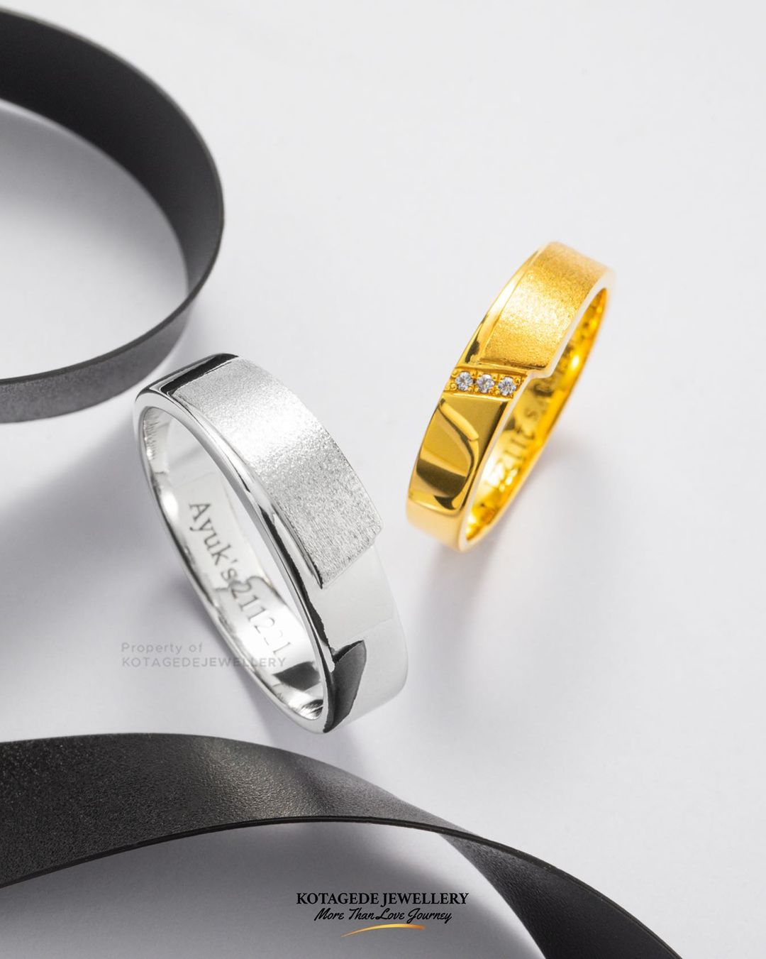 Cincin Kawin Tunangan Platidium Emas Kuning Couple PTD0538YG