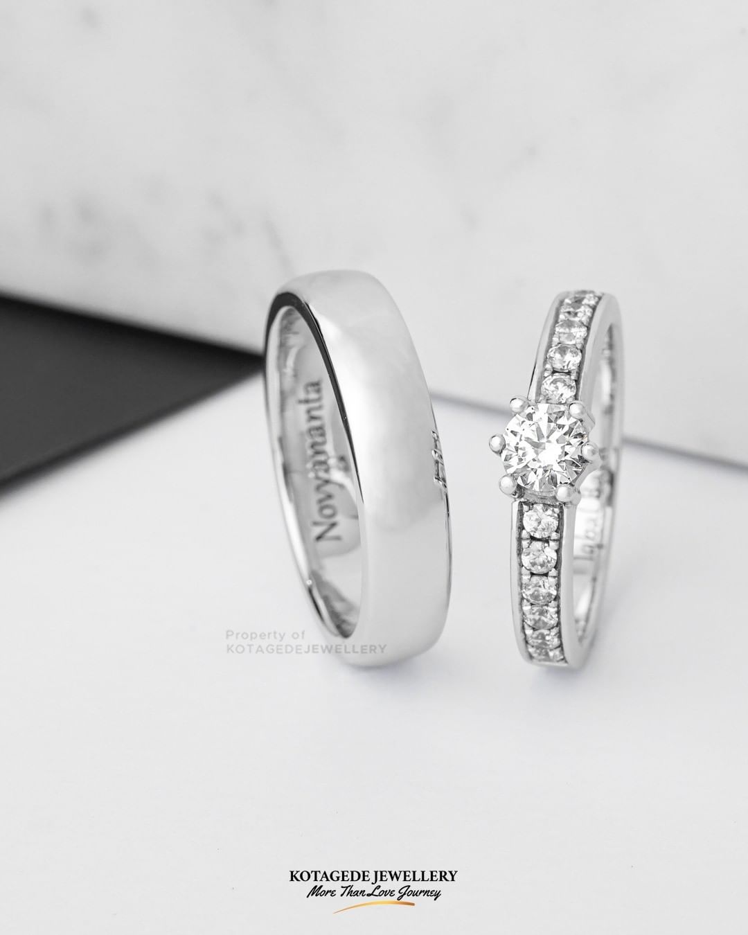 Cincin Kawin Tunangan Polos Solitaire Eternity PTD0537WG