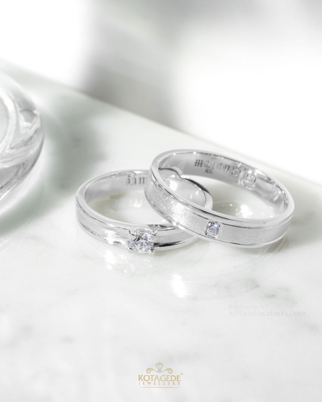 Cincin Kawin Tunangan Platidium Solitaire Couple PTD0544PTD