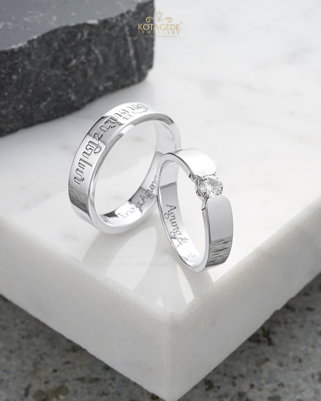 Cincin Kawin Tunangan Platidium Emas Putih Laser Jawa PTD0554WG
