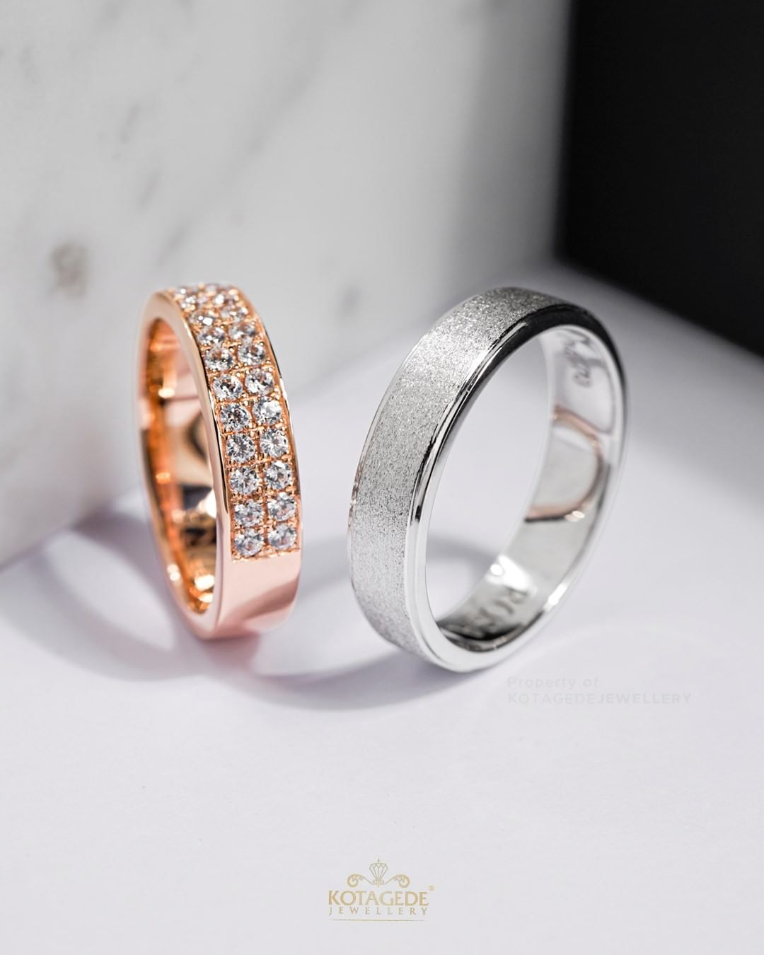 Cincin Kawin Tunangan Platidium Rosegold Simple Eternity PTD0557RG