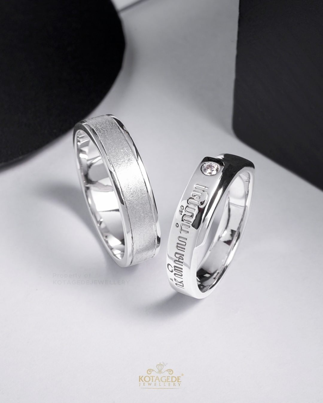 Cincin Kawin Tunangan Palladium Emas Putih Laser Jawa PD0572WG