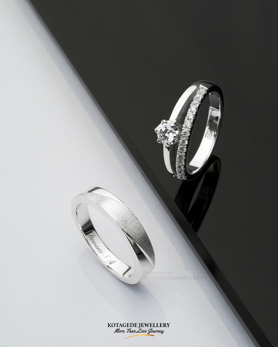Cincin Kawin Tunangan Platidium Couple Solitaire Eternity PTD0574PTD