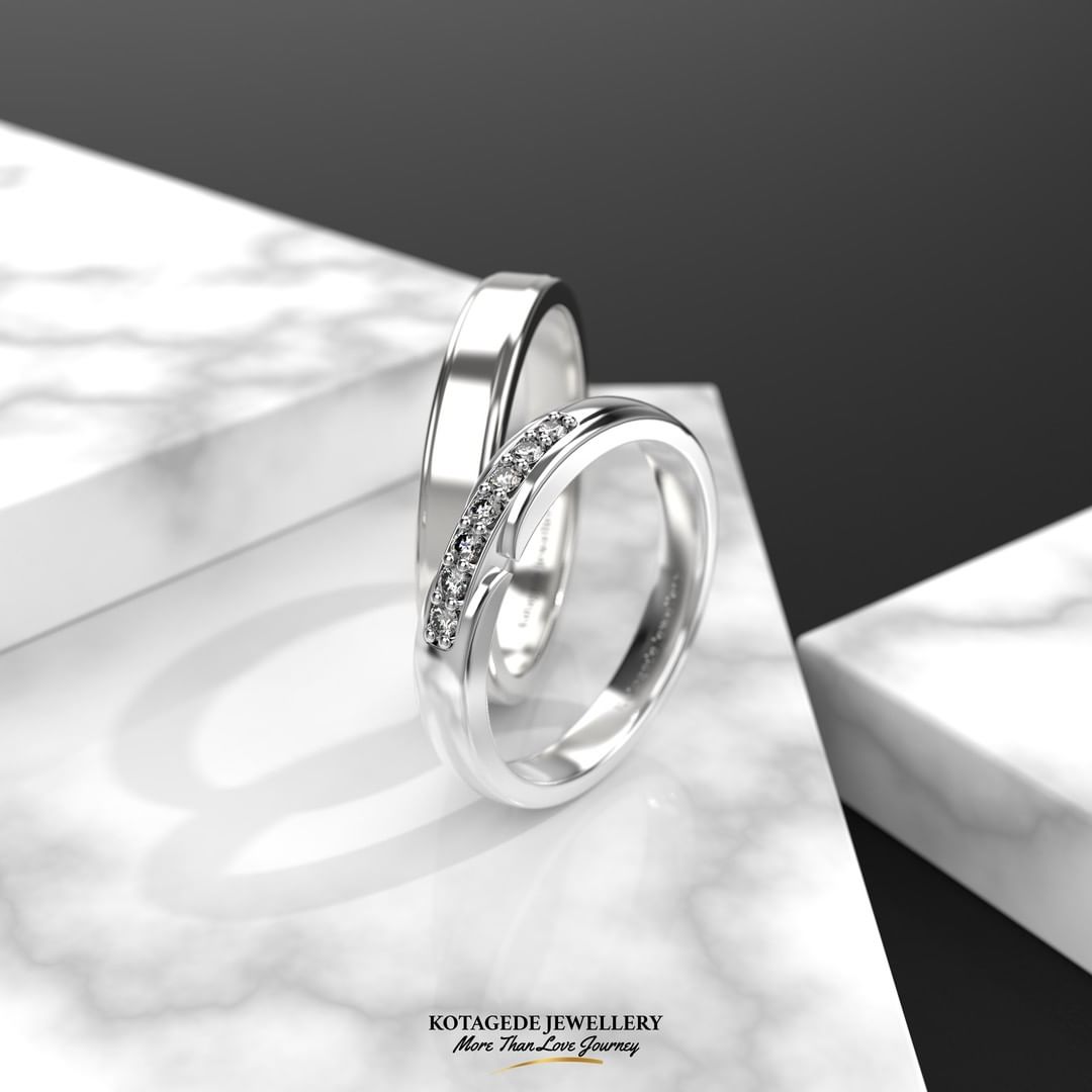 Cincin Kawin Tunangan Platidium Couple Half Eternity PTD0579PTD