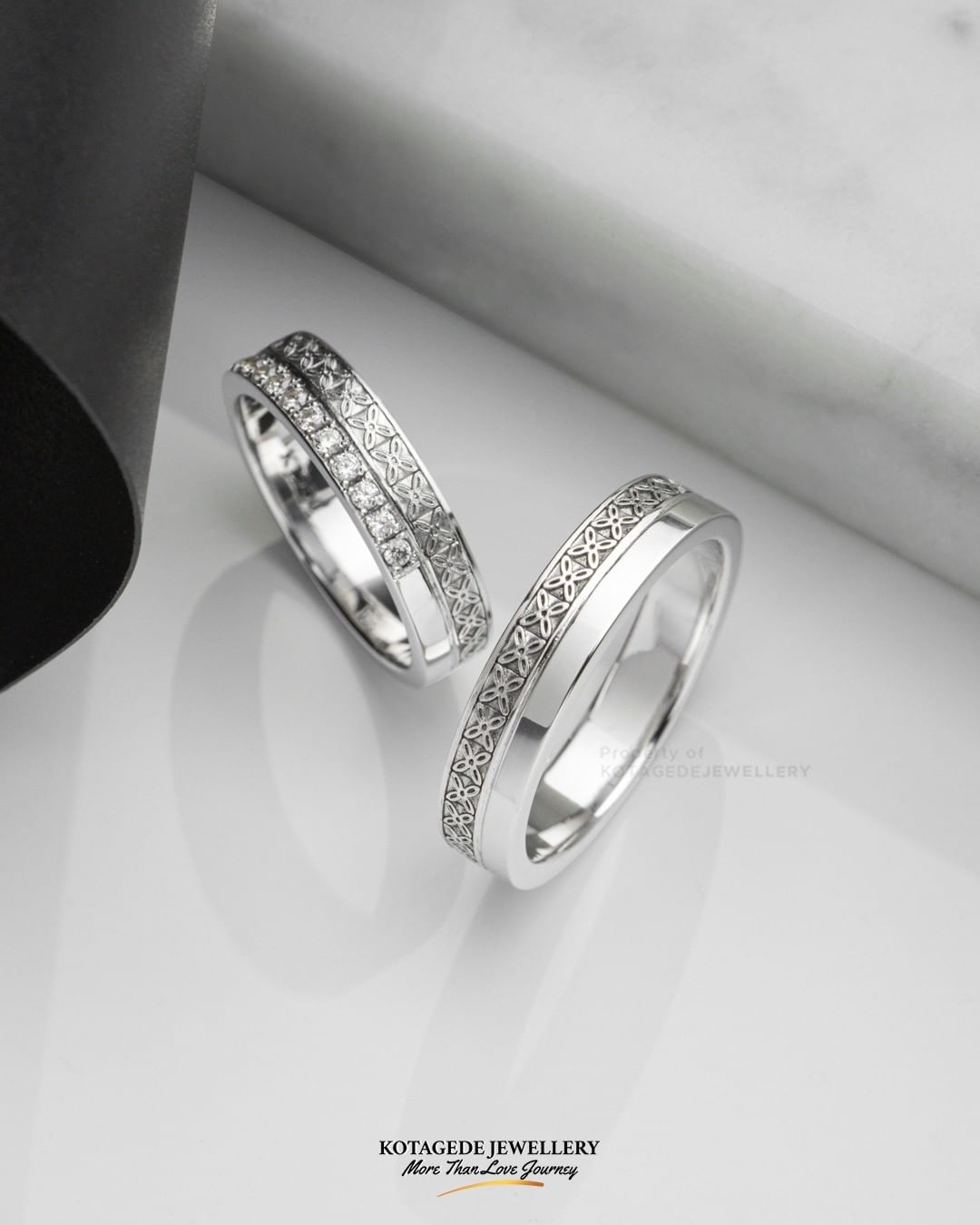 Cincin Kawin Tunangan Platidium Couple Batik Kawung PTD0595PTD