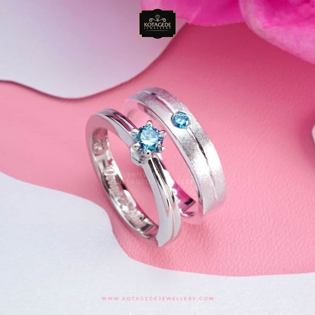 cincin pasangan permata biru