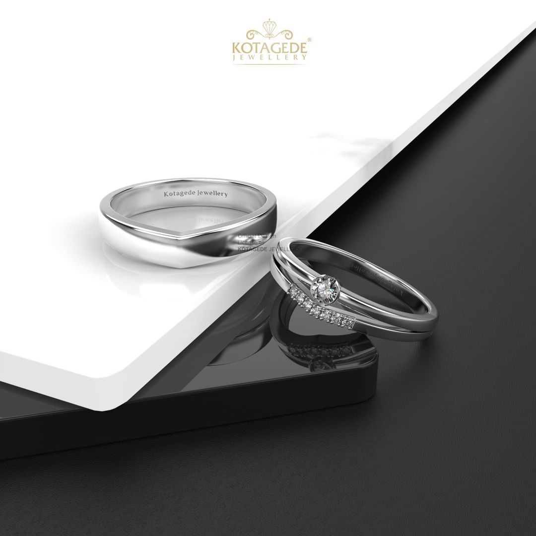 Cincin Kawin Tunangan Platidium Emas Putih Simple Double Band PTD0640WG