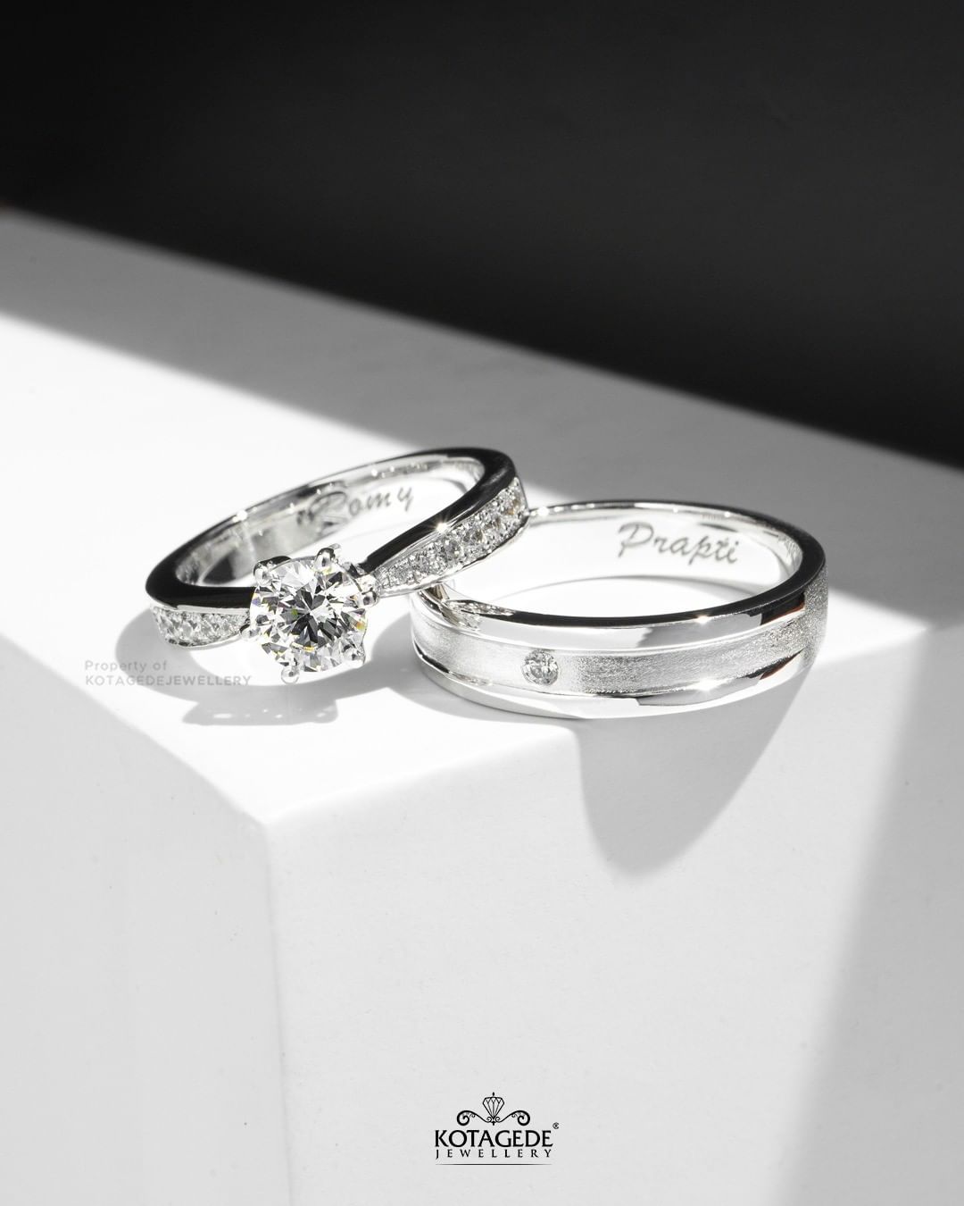 Cincin Kawin Tunangan Platidium Couple Solitaire PTD0638PTD