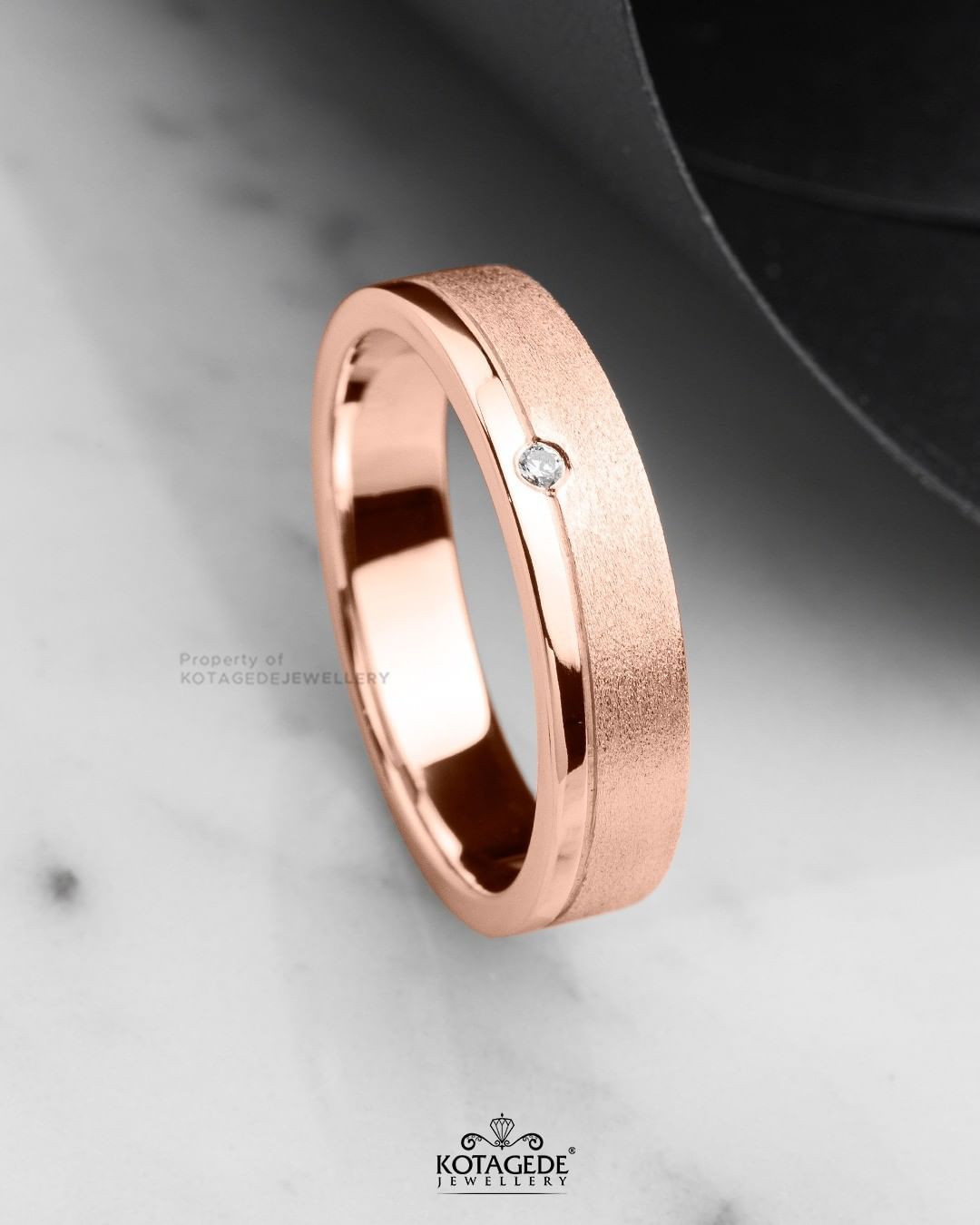 Cincin Kawin Tunangan Rosegold Simple Swarovski RG0648