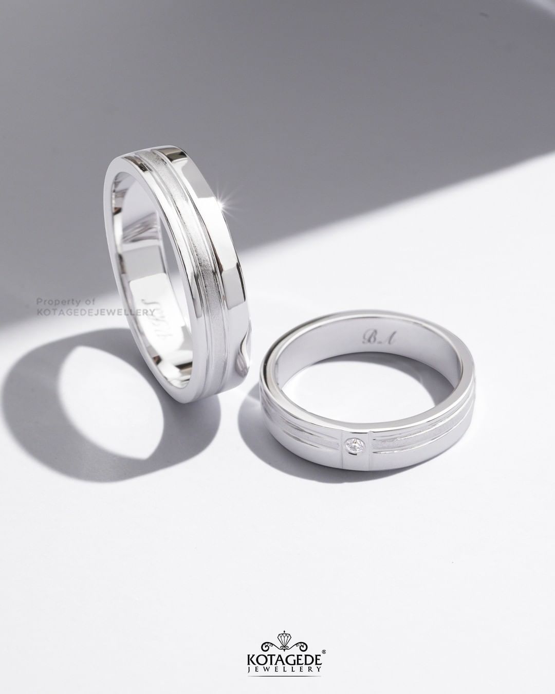Cincin Kawin Tunangan Platidium Couple Glossy List PTD0645PTD