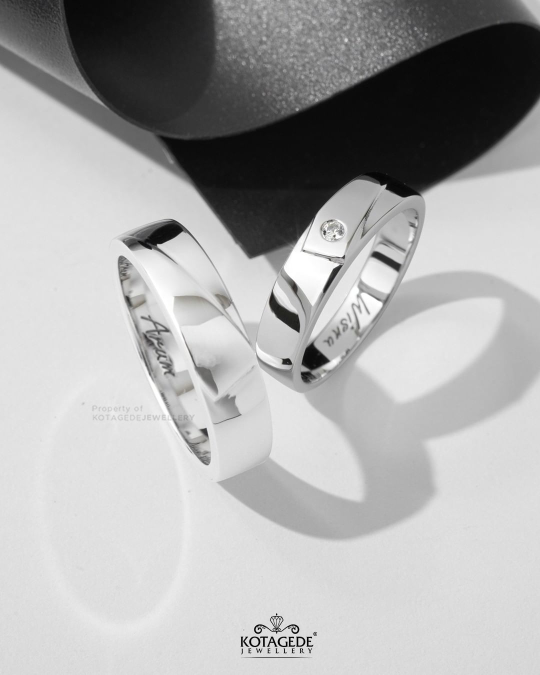 Cincin Kawin Tunangan Platidium Full Glossy Couple PTD0651PTD
