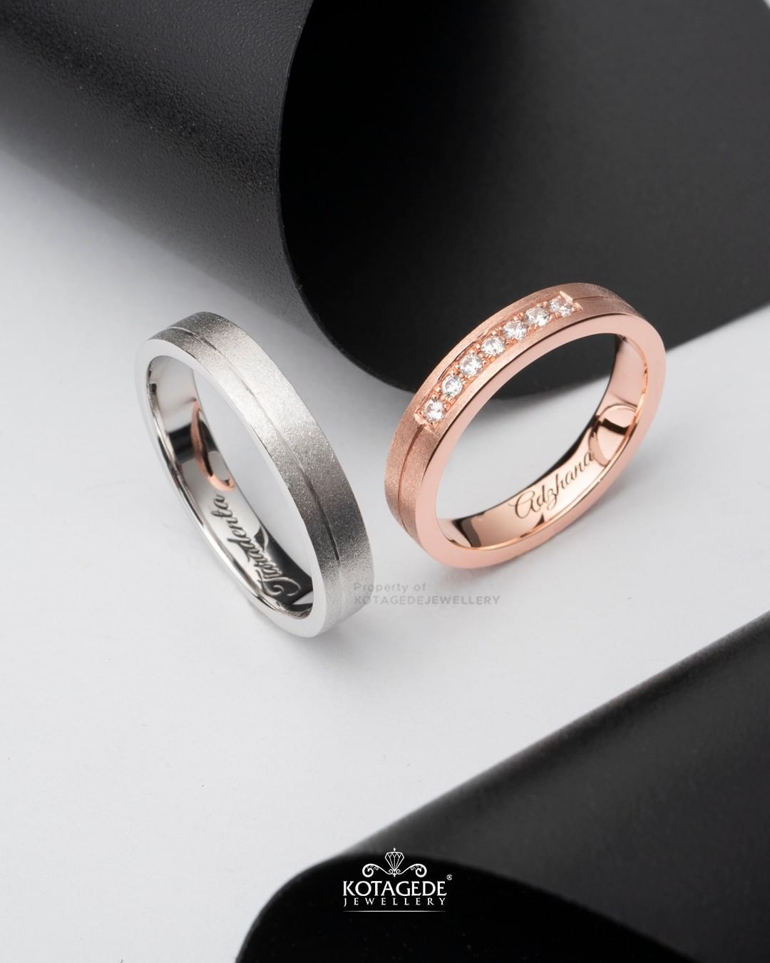 Cincin Kawin Tunangan Platidium Rosegold Doff Couple PTD0658RG