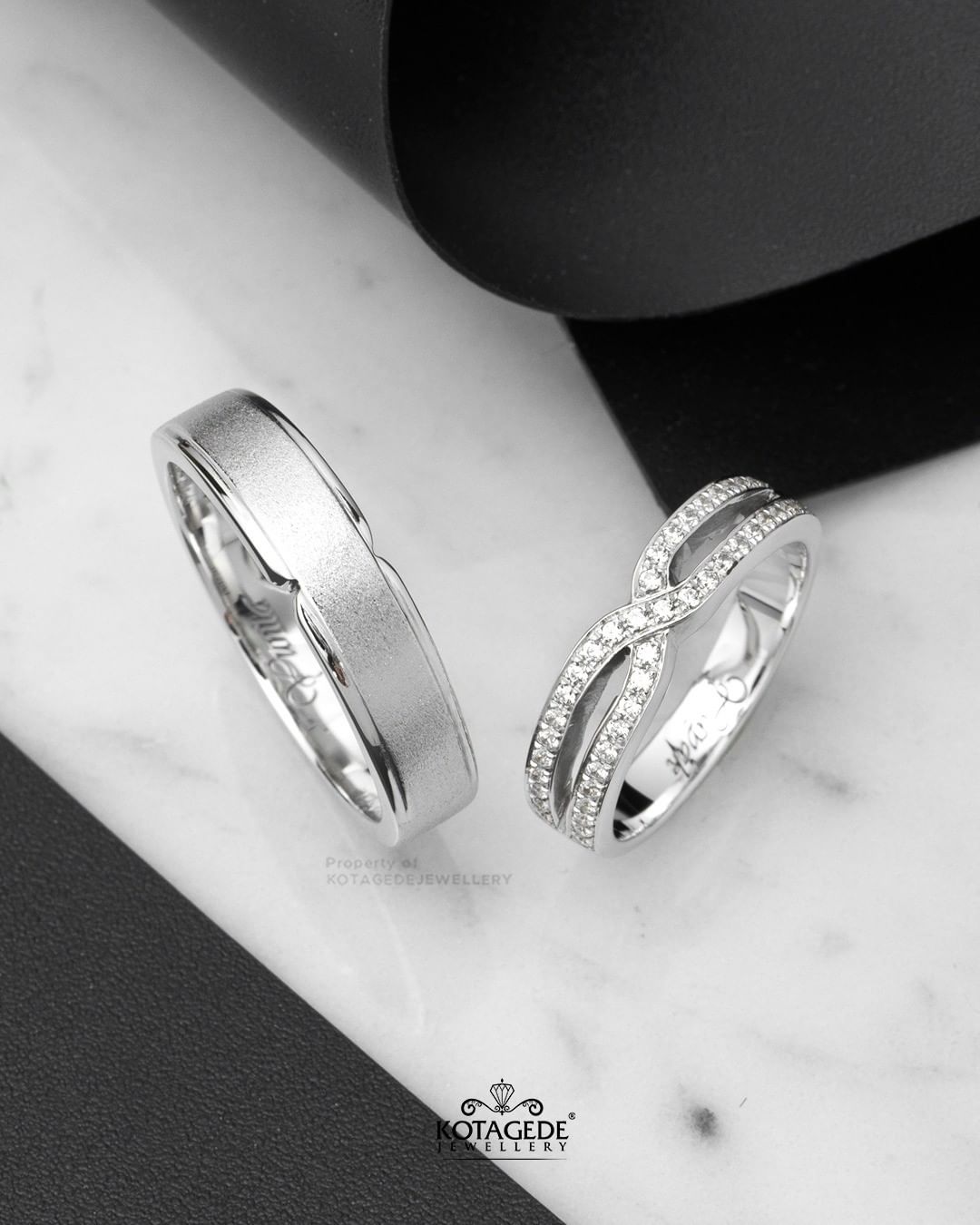 Cincin Kawin Tunangan Platidium Emas Putih Infinity PTD0671WG