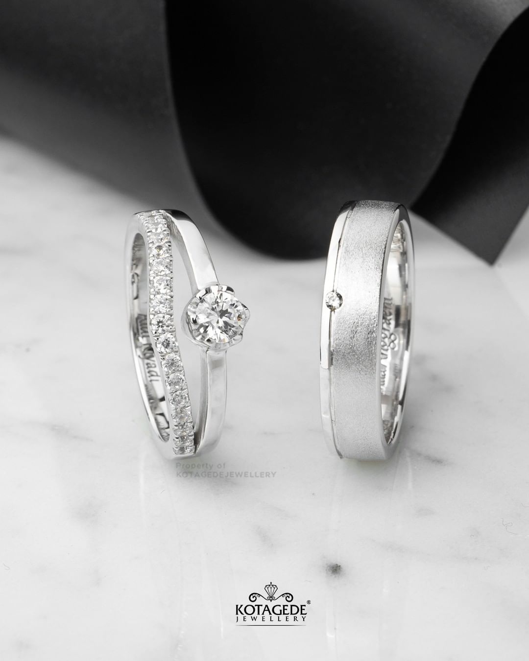 Cincin Kawin Tunangan Platidium Couple Solitaire Eternity PTD0672PTD