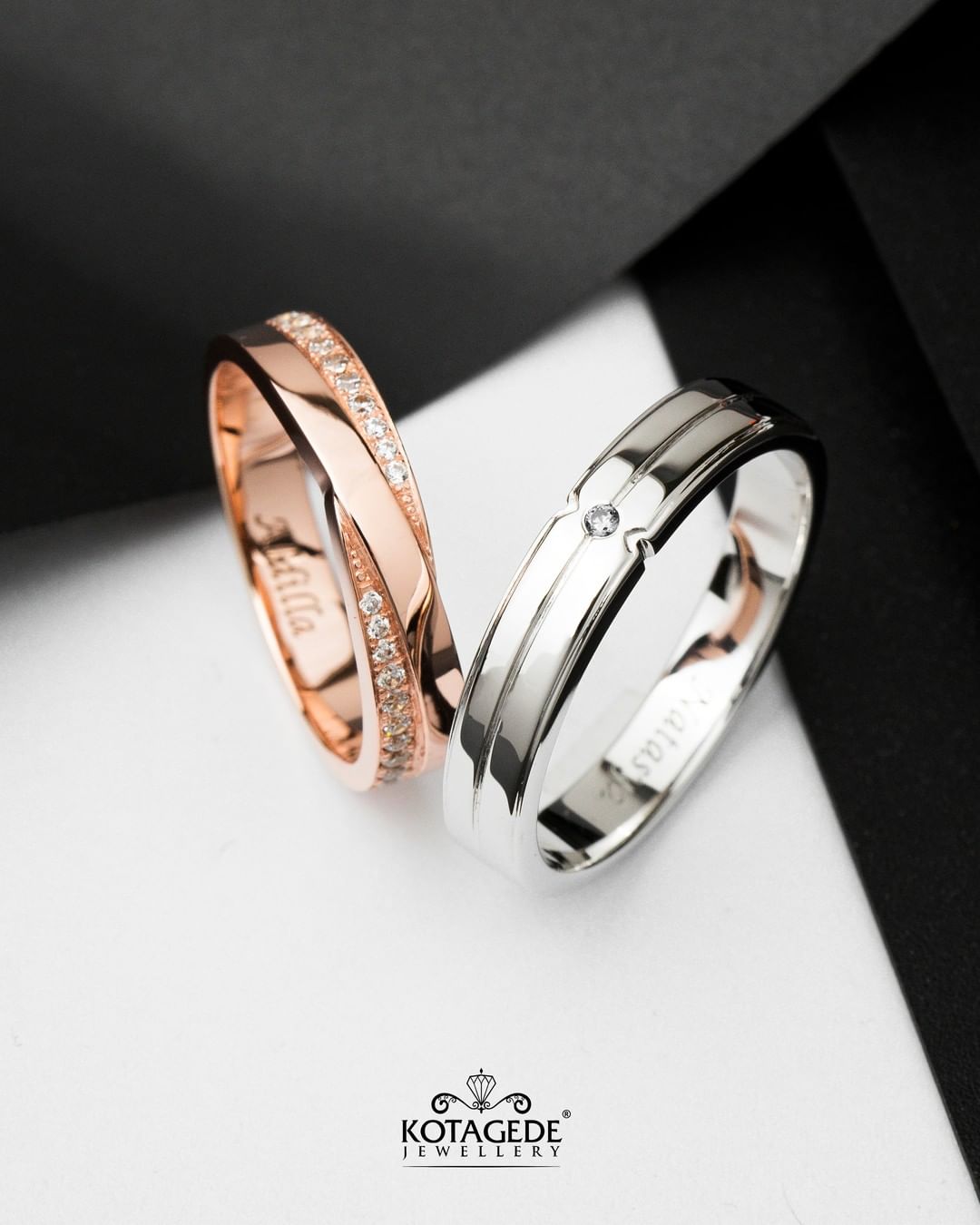 Cincin Kawin Tunangan Platidium Rosegold Simple Twist PTD0686RG