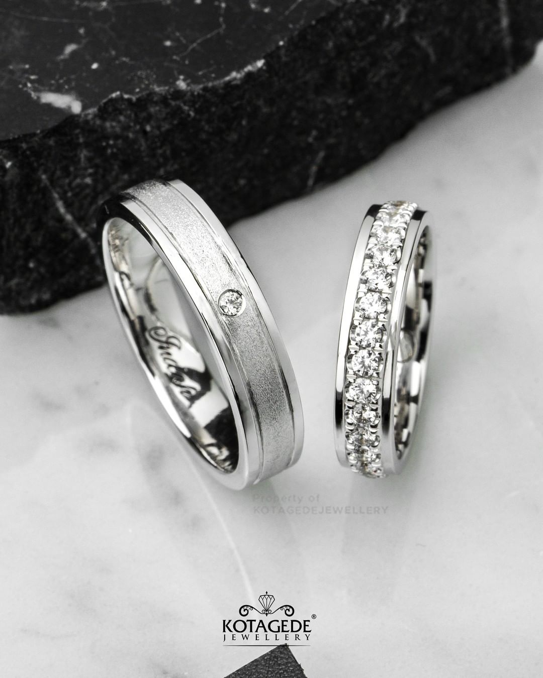 Cincin Kawin Tunangan Platidium Emas Putih Premium Simple Eternity PTD0700WG
