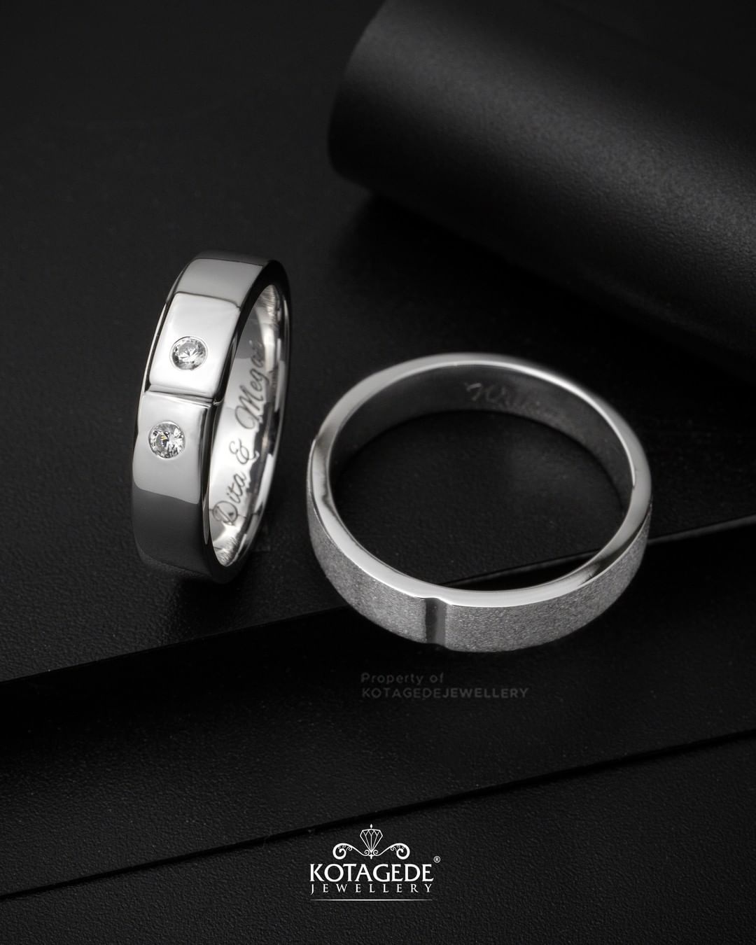 Cincin Kawin Tunangan Platidium Couple Doff Glossy PTD0706PTD