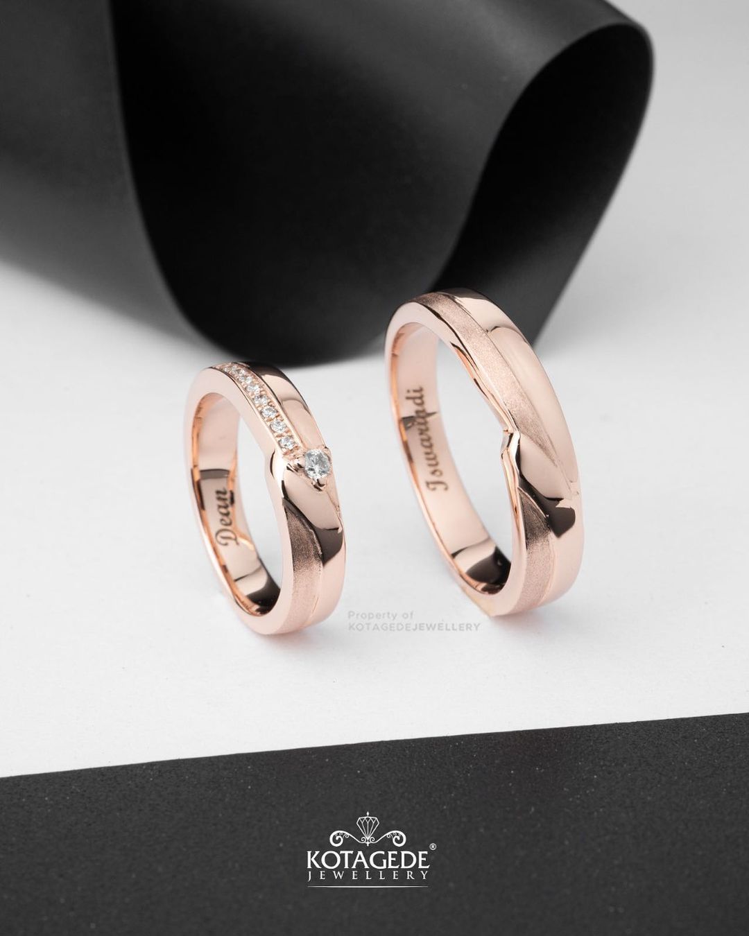 Cincin Kawin Tunangan Rosegold Couple Simple RG0714RG