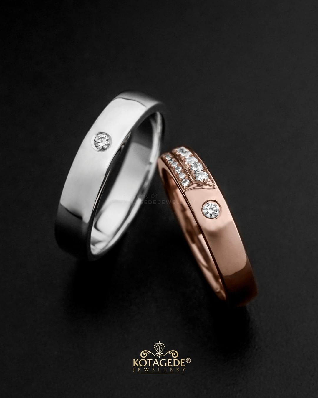 Cincin Kawin Tunangan Platidium Rosegold Premium Simple PTD0717RG