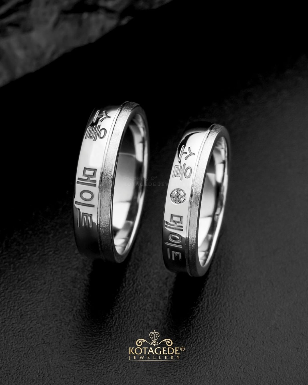 Cincin Kawin Tunangan Platidium Laser Hangul Couple PTD0716PTD