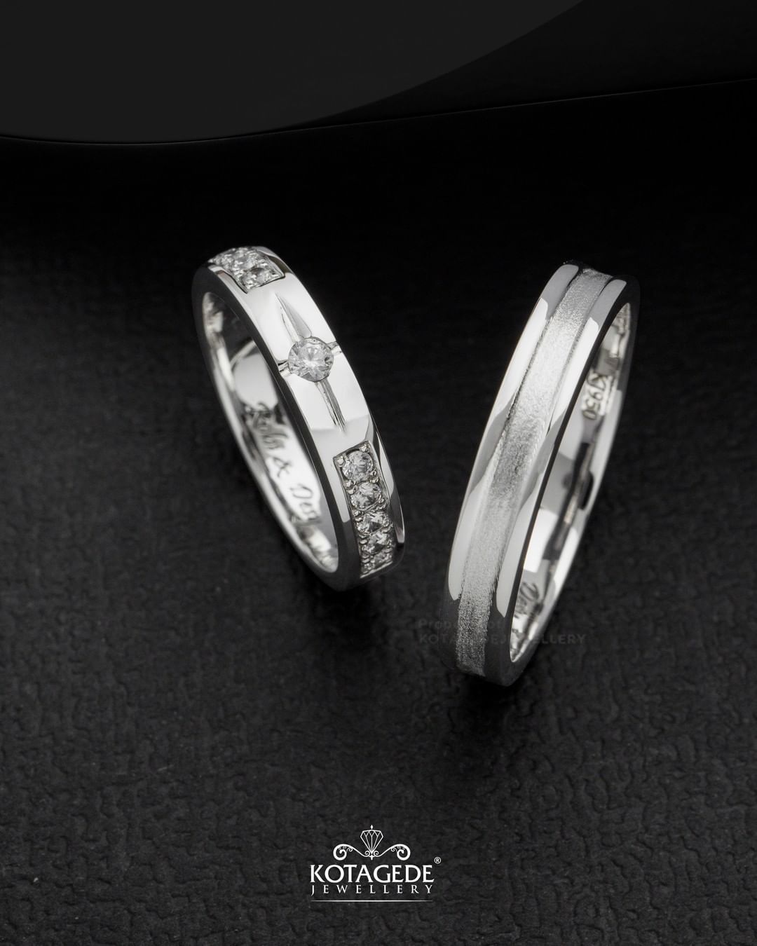 Cincin Kawin Tunangan Platidium Couple Half Eternity PTD0665PTD