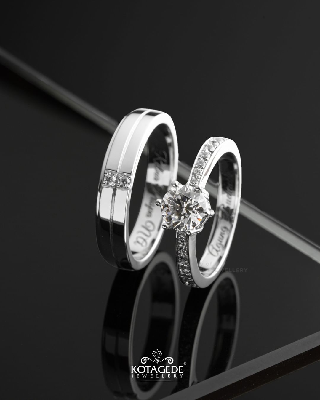 Cincin Kawin Tunangan Platidium Emas Putih Premium PTD0728WG