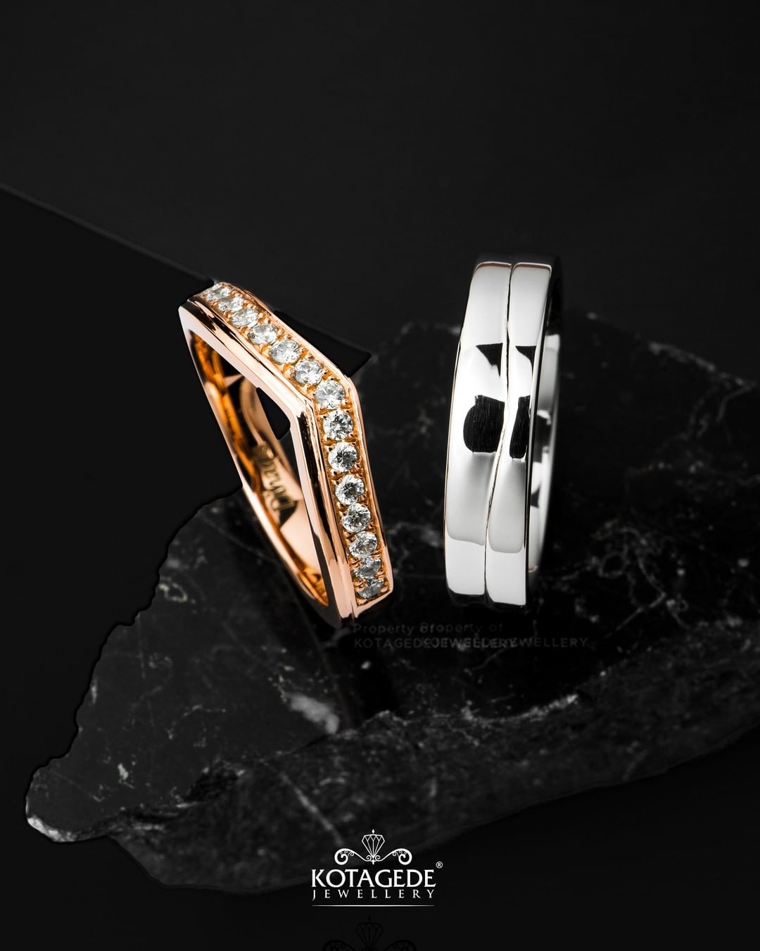 Cincin Kawin Tunangan Platidium Rosegold V Couple PTD0735RG